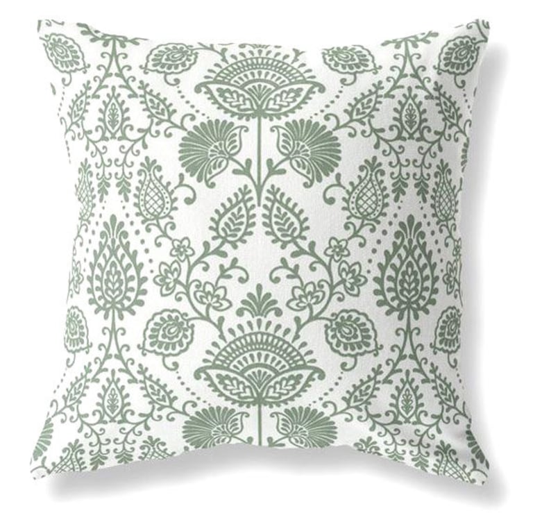Outdoor Pillows or Indoor Custom Cover Green Sage Palm Designer Modern multiple sizes 18 x 18, 16x16, 20x20 image 6