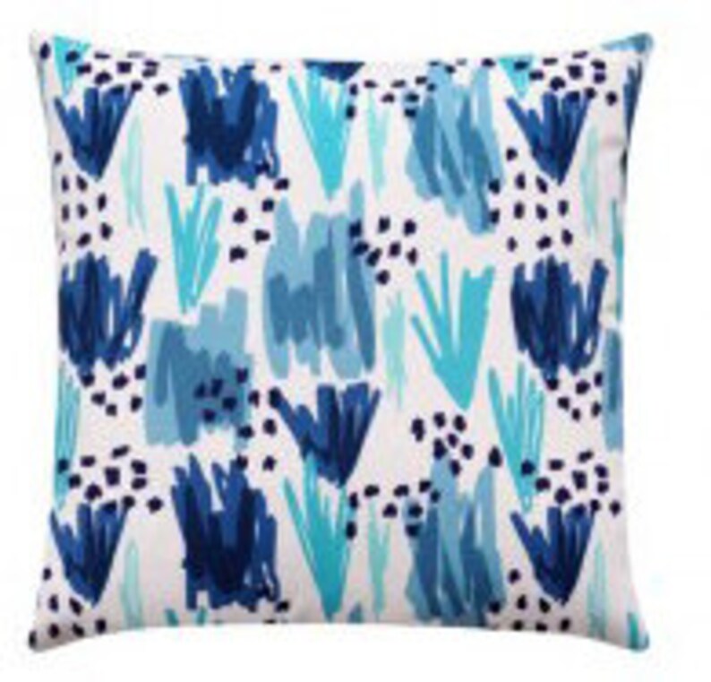 Outdoor Pillows Custom Cover Shades of Blue Indigo Navy Etsy