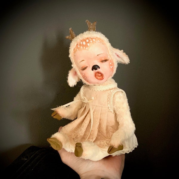 Ooak doll Art Deer Doll Fantasy Creature , Art Bear , Artist Bear , Mohair Bear , Teddy Bear , Lies & Lot Art Bears