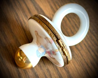 ビンテージ】リモージュボックスバレリーナ PORCELAINE de Limoges