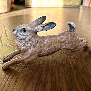 Viennese bronze Hare bronze antique cold painted animal figurine Vienna Bronze Wiener bronze stamp K.K. imperial-royal art