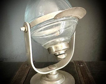 Art Deco soap dispenser tumbler curiosities antique glass silver-colored vintage soap dispenser glass bottle brocante