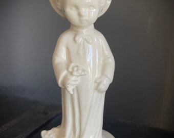 Goebel figurine antique boy with flowers white antique curiosa with stamp curiosa vintage brocante porcelain