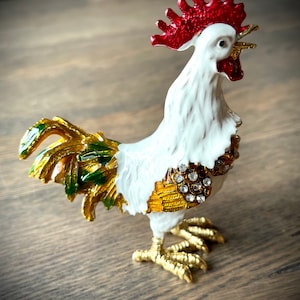 Jewelry Trinket box box Bird Chicken Rooster Birds animal fairy tale animal jewelry box decoration metal figurine secret