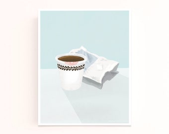 NYC Breakfast 5x7 Printable Art Print | Breakfast At Movie Art | Fashion Movie Art | Fashion Printable Art | Cute Art Print | Paper Cup Art