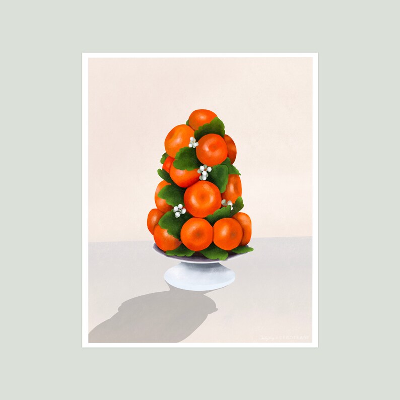 Tower of Oranges Digital 8x10 Art Print Printable Art Art Download Food Art Print Kitchen Wall Art Fruit Art Print Foodie Art image 6