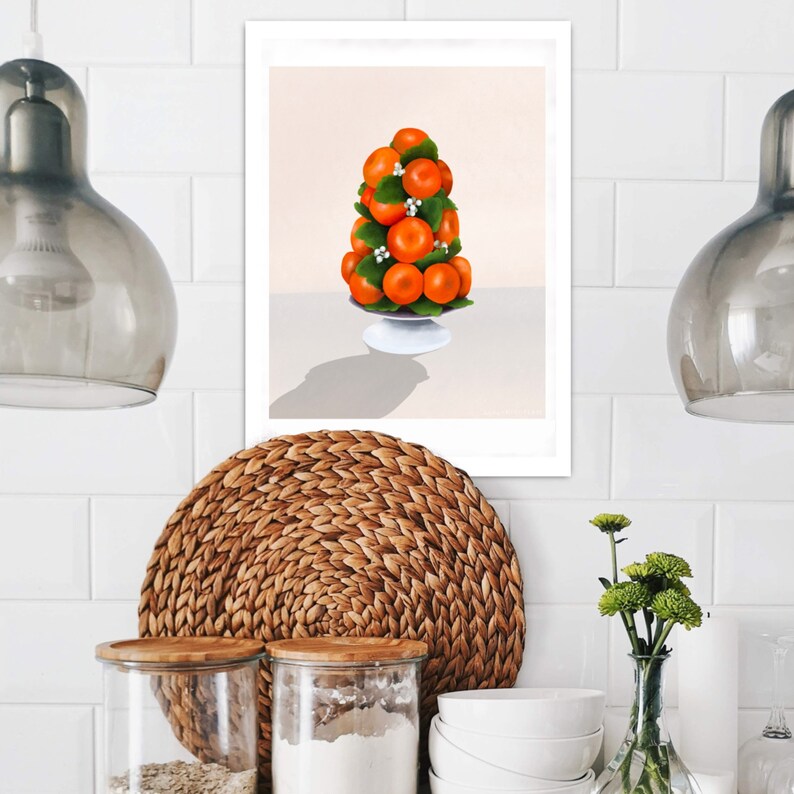 Tower of Oranges Digital 8x10 Art Print Printable Art Art Download Food Art Print Kitchen Wall Art Fruit Art Print Foodie Art image 5