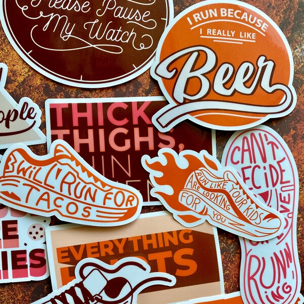 Funny Running Stickers Etsy