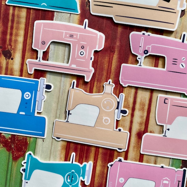 Sewing Machine Themed Stickers Etsy