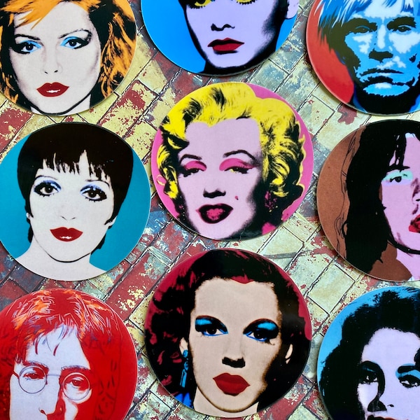 Pack of 12 Waterproof Vinyl Warhol Stickers, Art History Pop Art Paintings Sticker Pack Decor, Junk Journal Planner Laptop Tumbler Stickers