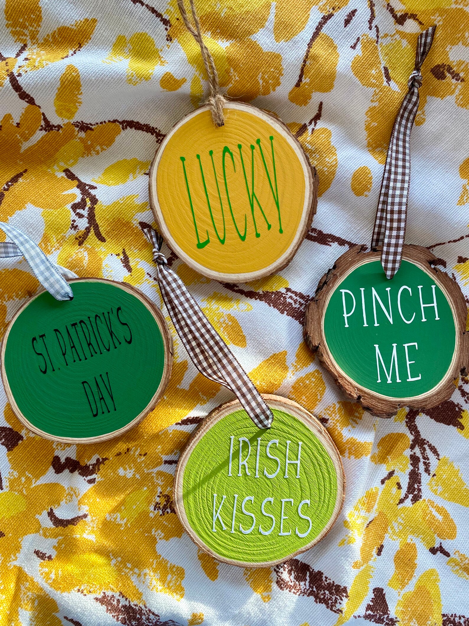 Wood Slice Ornaments Farmhouse St Patricks Day Ornaments St Etsy