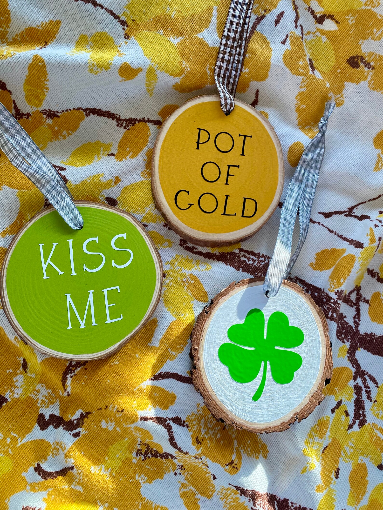 Wood Slice Ornaments Farmhouse St Patricks Day Ornaments St Etsy