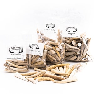 Deer Antler Craft Tips (2&quot; - 4&quot; Length) Antler For Crafts - Antler For Jewelry Making - Antler For Necklaces - Antler For Earrings