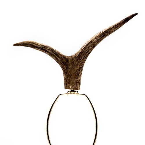 Antler Lamp Finial Antler Finial With Brass Insert for Table Etsy