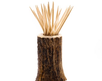 Elk Antler Toothpick Holder: Rustic Cabin Decor