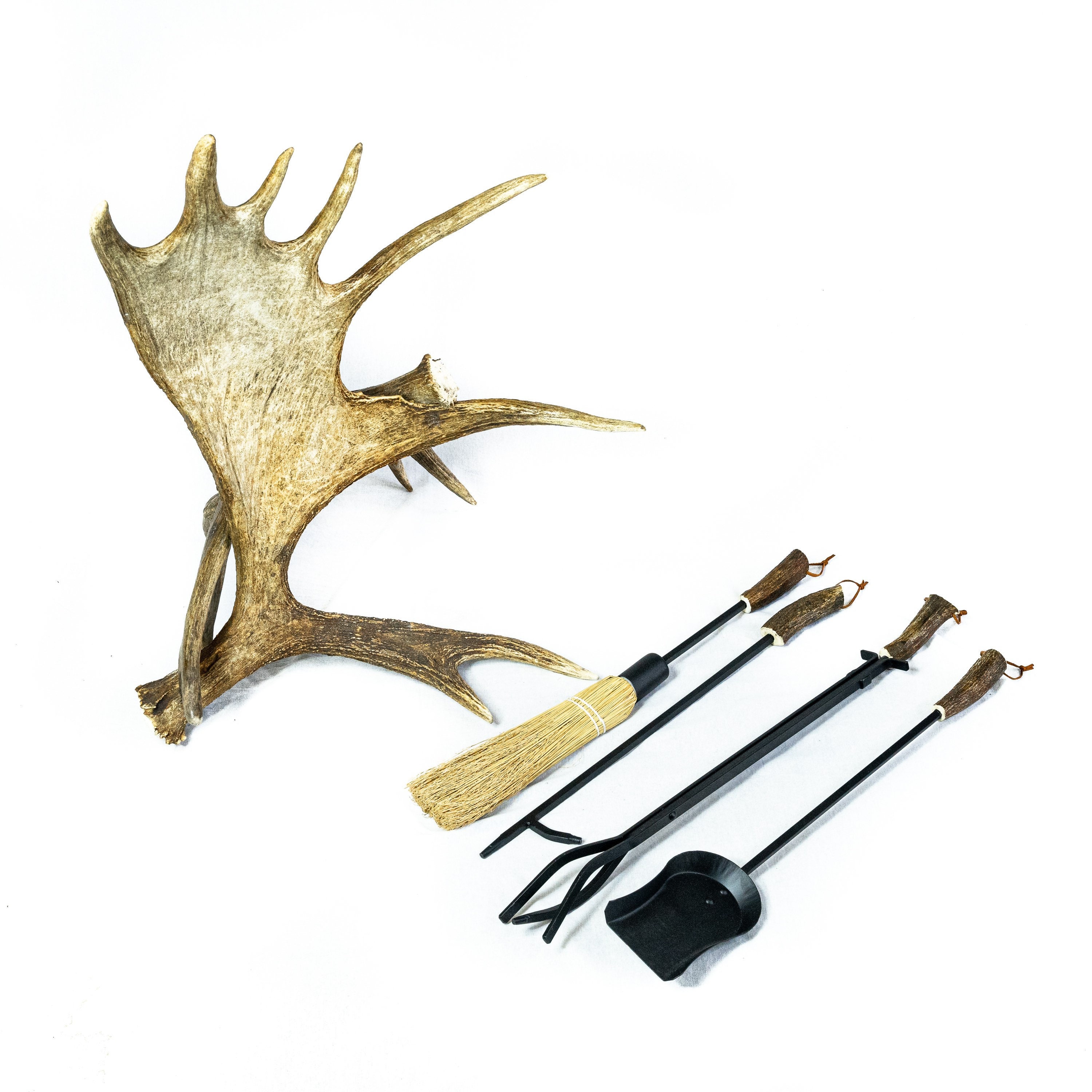 Elk & Mule Deer Antler Fireplace Tool Set