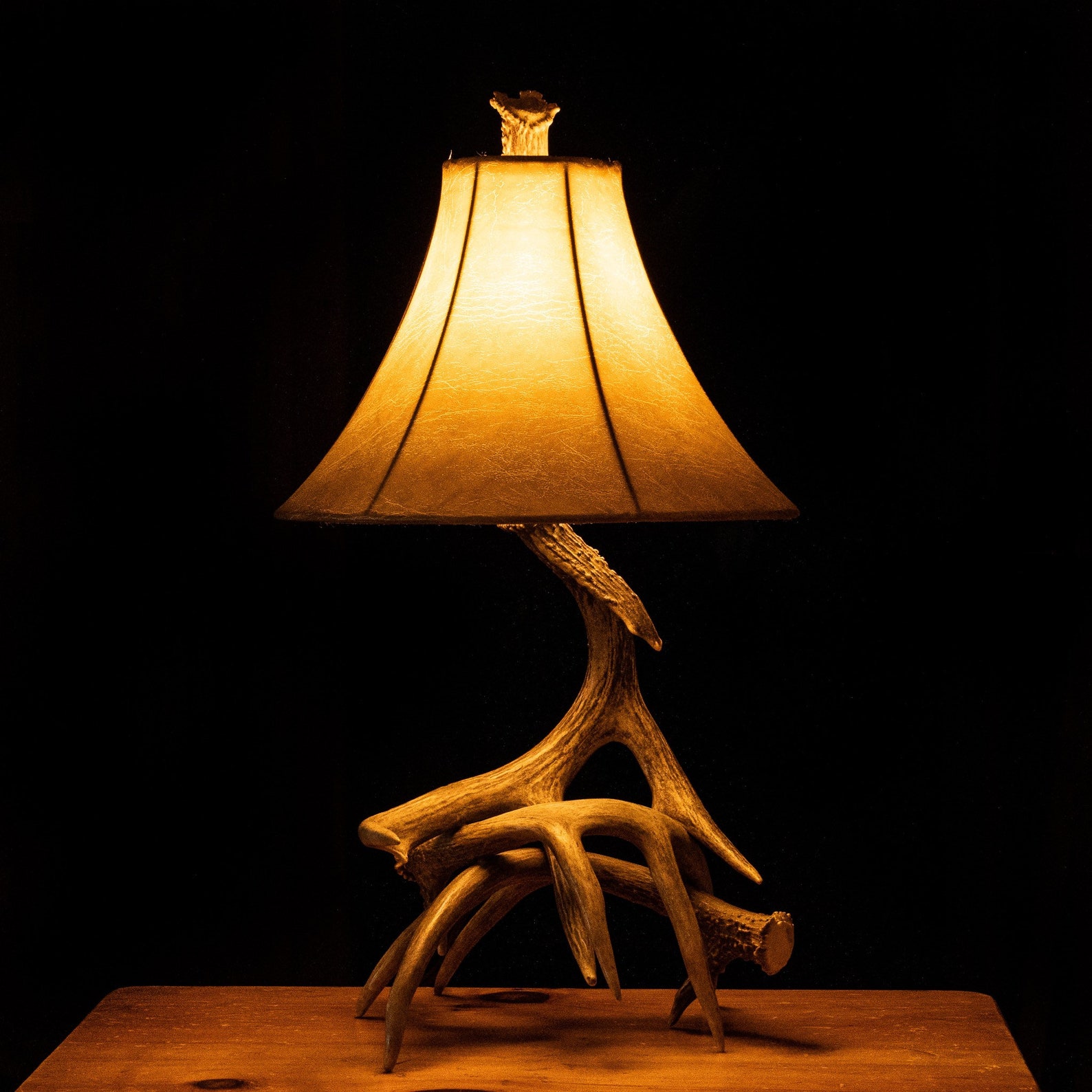 34 Whitetail Deer Antler Nightstand Lamp Small Rustic Etsy