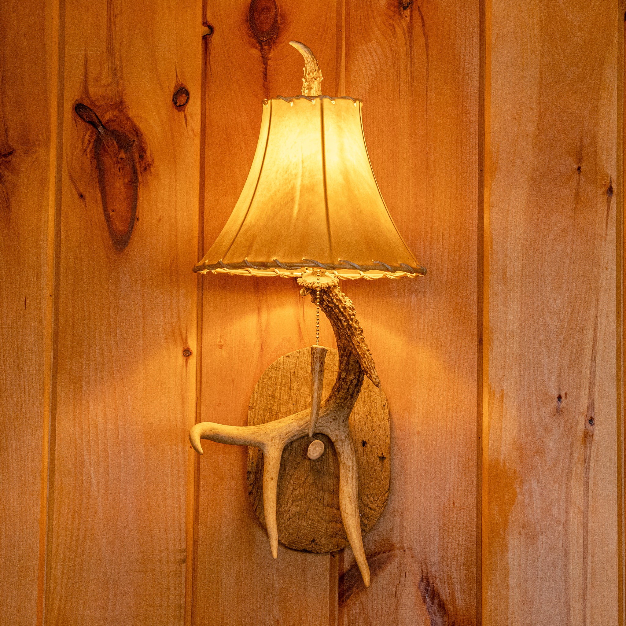 Natural moose antler magazine rack - Rustic Log Originals