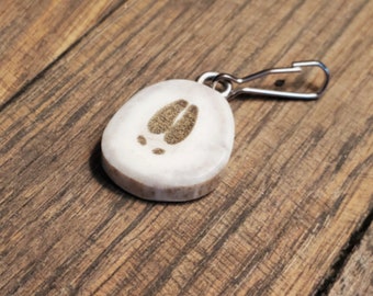 Zipper Pull- Antler w/ Engraved Deer Track