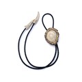 Elk Antler Burr Bolo Tie: Polished Antler Tips, Braided Leather