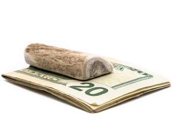 Elk Antler Money Clip - Credit Card & Cash Bill Holder Wallet for Men - Gifts for Hunter