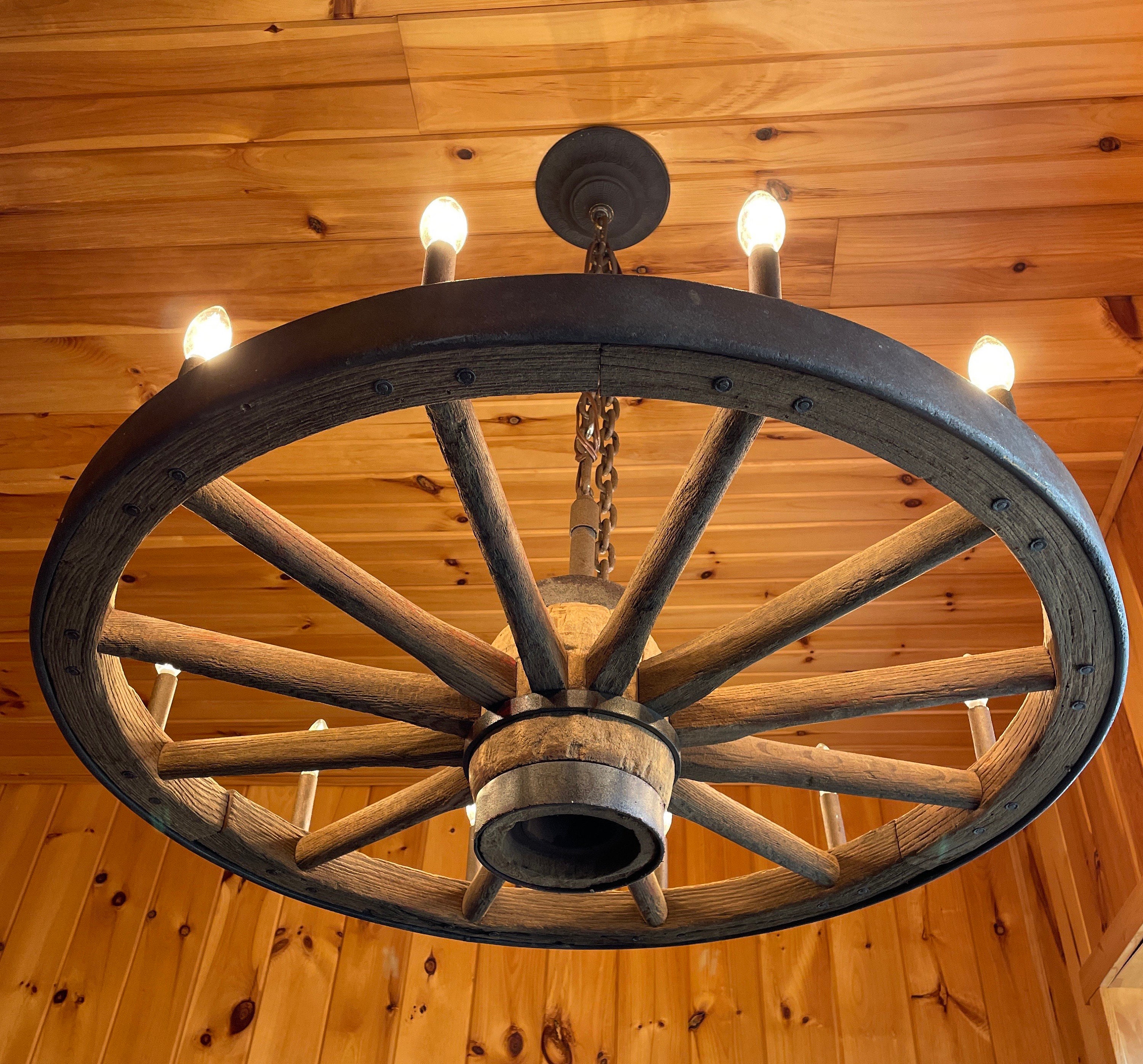Rustic Wagon Wheel Chandelier 12 Light 38 54 Diameter Wood Rustic