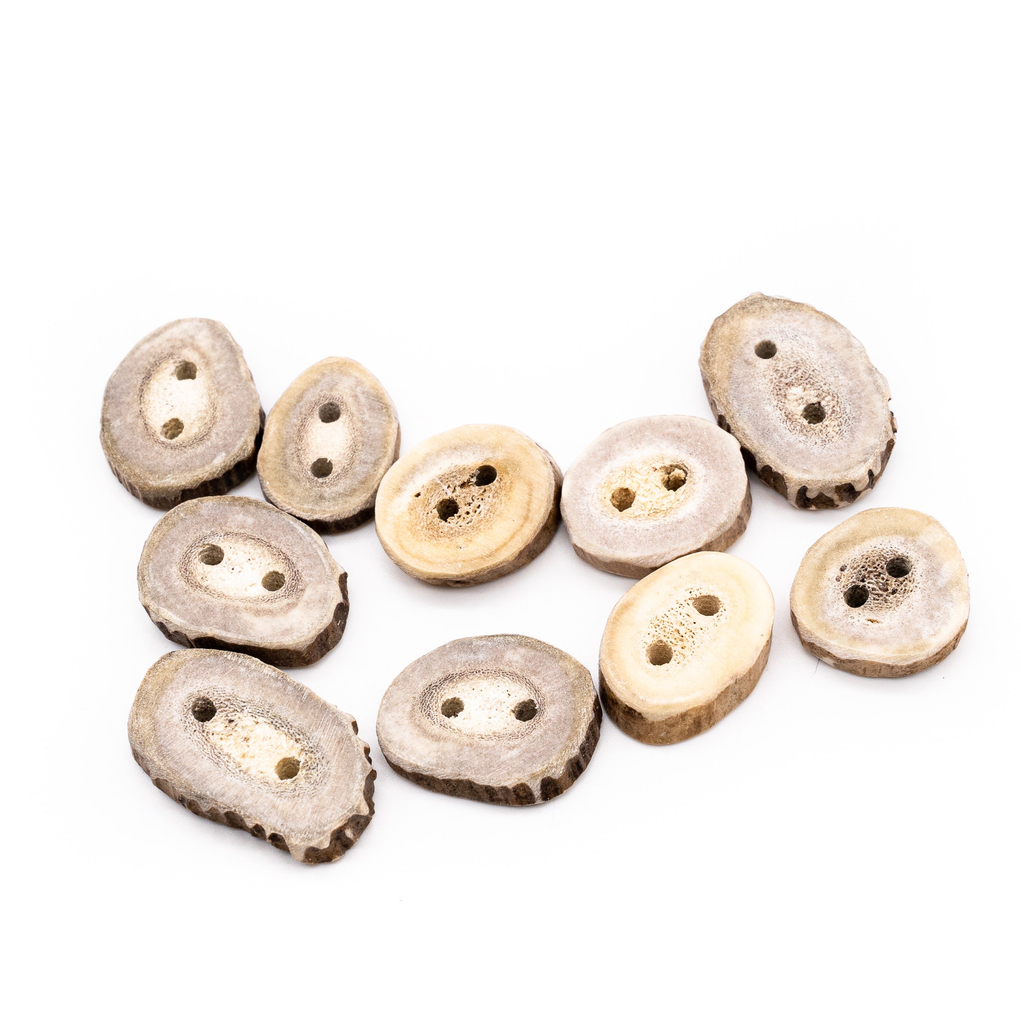 Large Deer Antler Buttons: Natural Shed Antler, 10 Count - Etsy