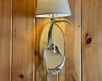 Fallow Deer Antler Sconces: Hardwired Wall Lighting Pair