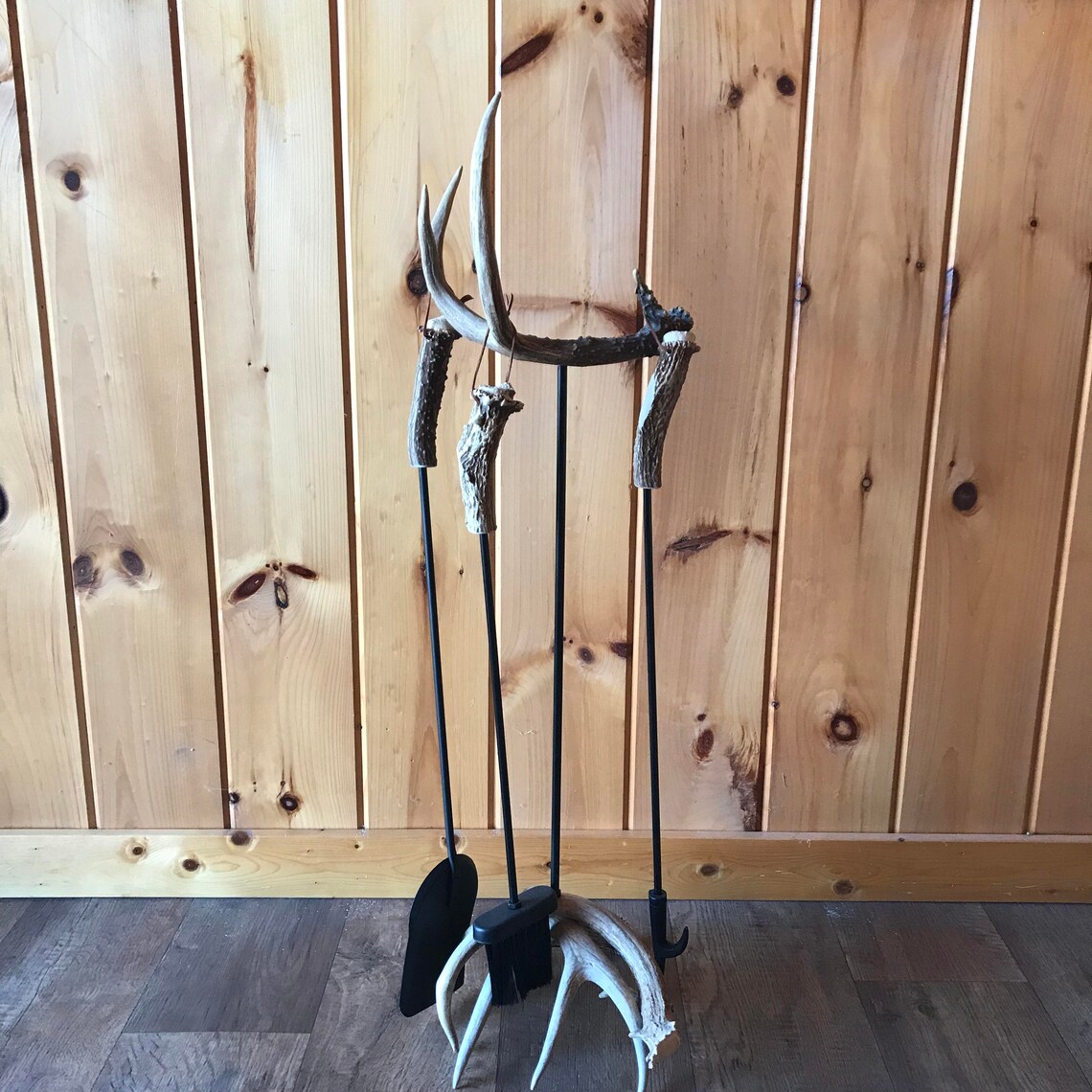 Whitetail Deer Antler Fireplace Tool Set Includes Three Etsy