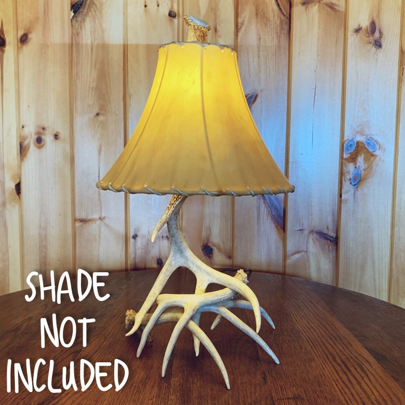 34 Whitetail Deer Antler Nightstand Lamp Small Rustic Etsy