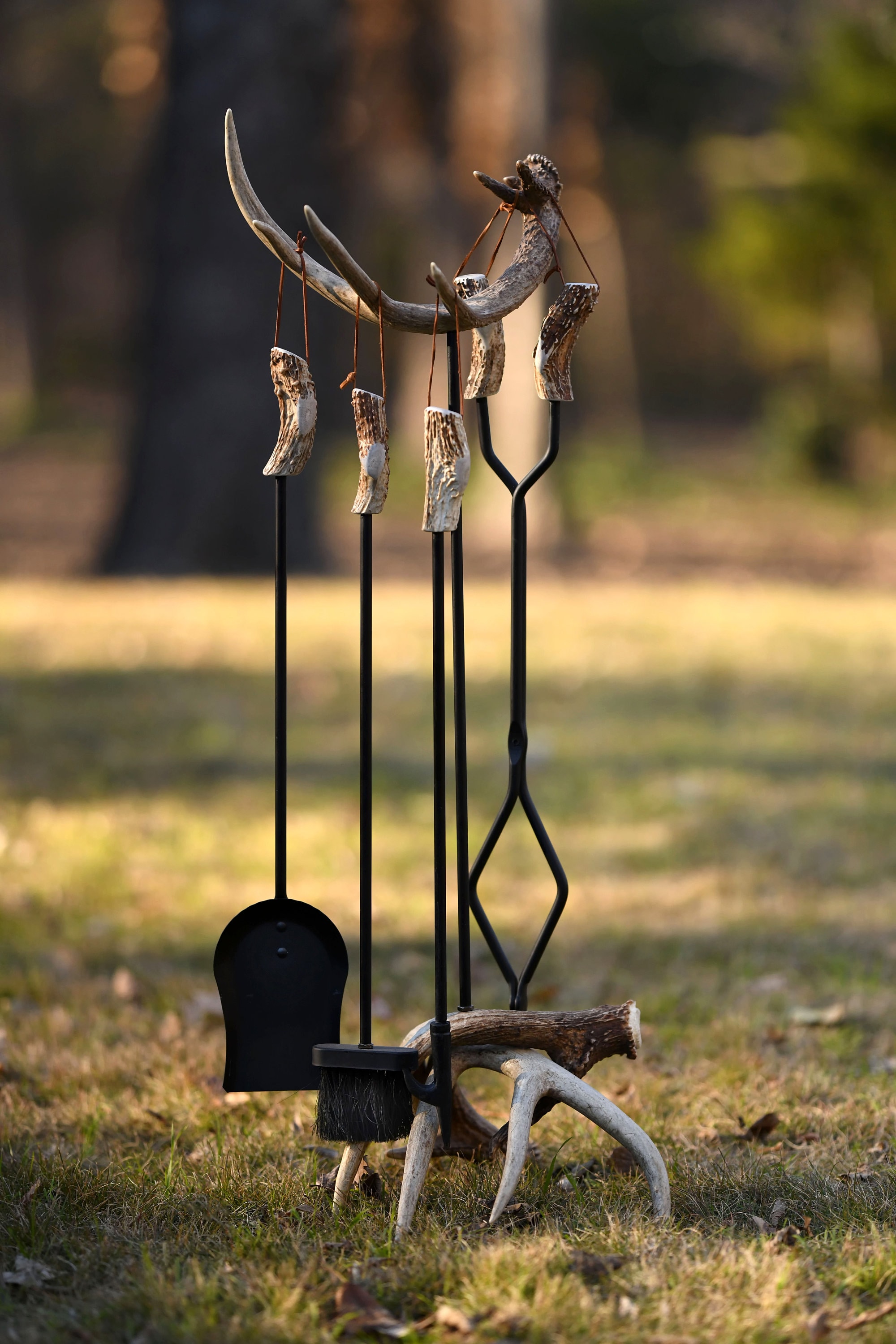 Large Antler Fireplace Set Whitetail Deer Includes Four Etsy.de