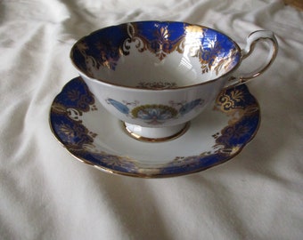 Cobalt Blue Paragon Cup and Saucer, Stunning 1950's