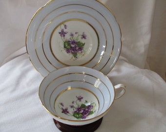 Stanley China, Violet Cup and Saucer 1953-1962