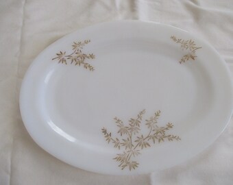 Vintage Federal Glass 12" Platter, Golden Glory Pattern, 1959-1966