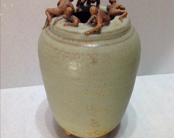 Vintage Studio Pottery Sculpture Vase