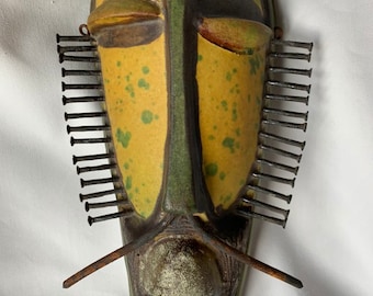 Alvino Bagni Italian Pottery Tribal Mask Sculpture