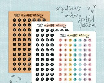 Bullet Journal Stickers, Number Stickers, Planner Stickers, Agenda Stickers, Journaling Stickers, ungirodenut