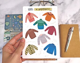 pullover stickers, Sweater stickers, Cardigan stickers, Bullet journal stickers, agenda stickers, Rebeca stickers, ungirodenut