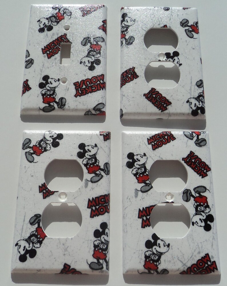 Retro Mickey Mouse Light Switch Plate Outlet Cover Kitchen Etsy