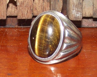 Vintage Tiger Eye Silver Ring