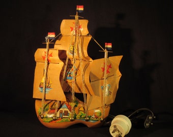 Holland Wooden Shoe Sailing Ship Lamp