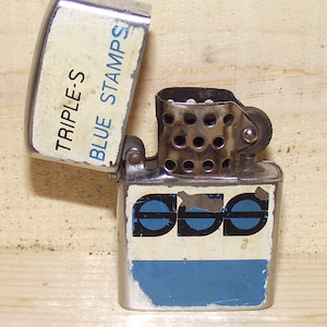 Vintage 1950s Triple S Blue Stamps Lighter image 1