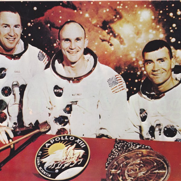 Vintage Apollo XIII Crew Photo Collectible