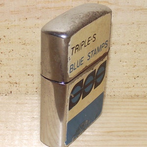 Vintage 1950s Triple S Blue Stamps Lighter image 5