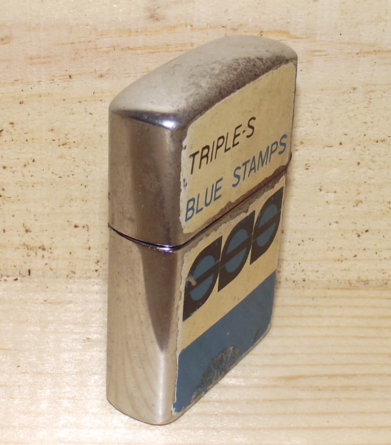 Vintage 1950s Triple S Blue Stamps Lighter image 5