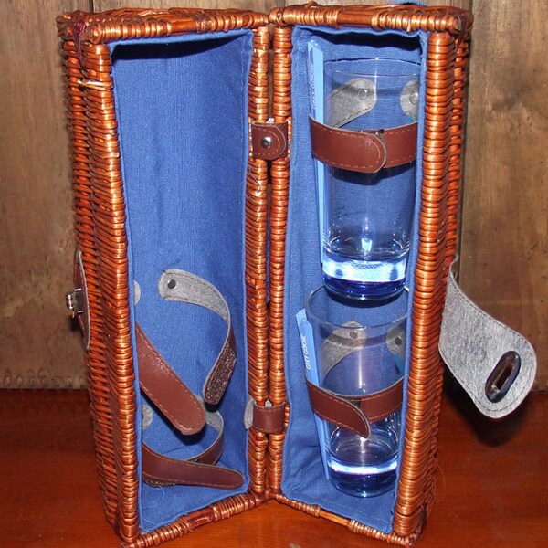 Retro Collectible Grey Goose Wicker Beverage Valet