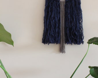 Feathery Wool & Bamboo Wall Hanging