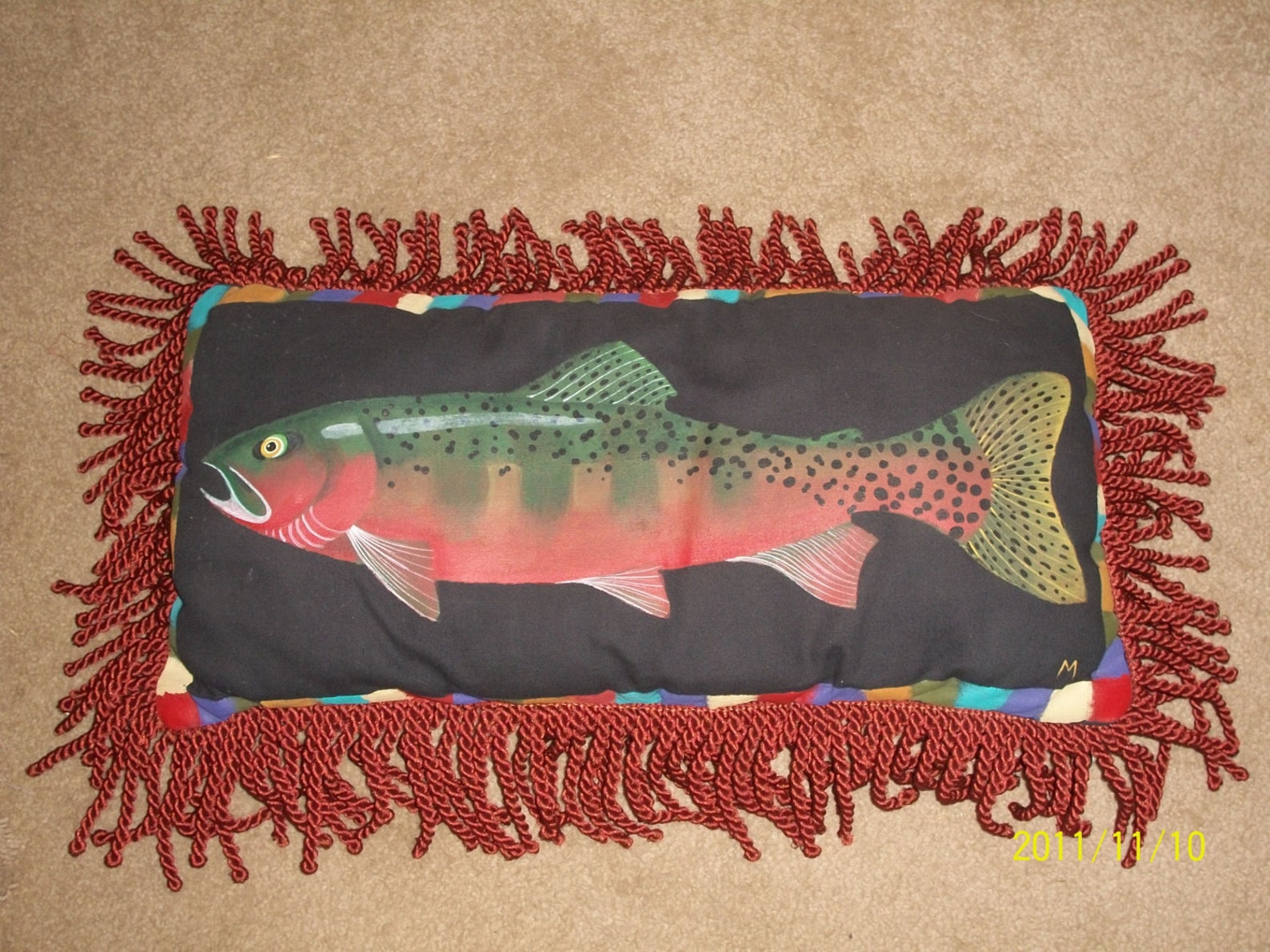 Trout pillows with trim Etsy