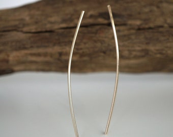 Modern Gold Curved Bar EarringsSilver Dangle /& Drop EarringsStatement Earrings
