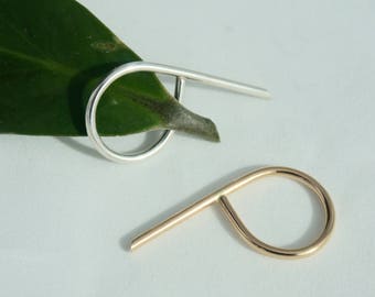 Silver Modern Line Ring - Silver Minimal Stacking Ring - Gold Modern Line Ring